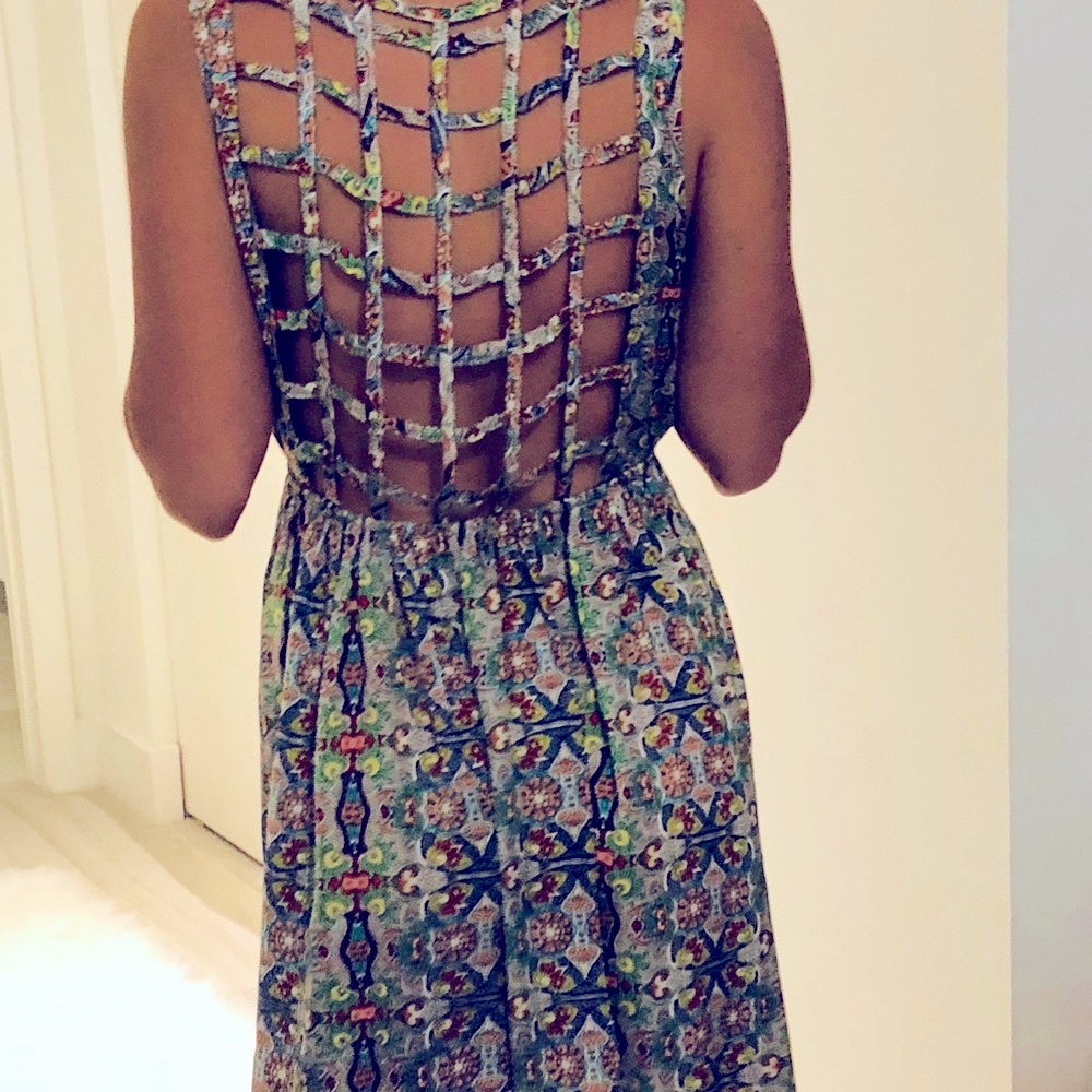 LF MILLAU BOHO SILKY MULTI COLORED DRESS MEDIUM
